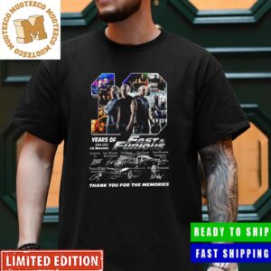 19 Year Of Fast And Furious Franchise Thank You For The Memories Unisex -Shirt