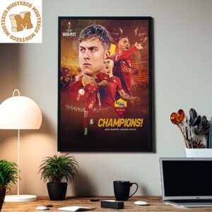 AS Roma UEFA Europa League 2022-23 Champions Home Decor Poster Canvas