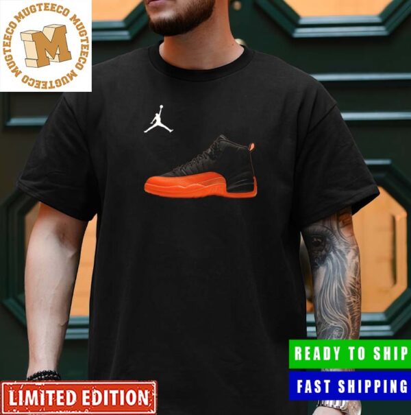 Air Jordan 12 Brilliant Orange Sneaker Gift Style T-Shirt