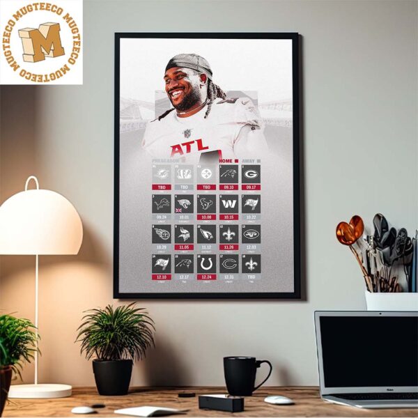 Atlanta Falcons NFL 2023 Schedule All Kickoffs Home Decor Poster Canvas