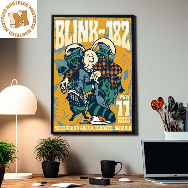 Blink 182 Toronto Event Rabbit And Racoon By John Kutt Decorations Poster Canvas