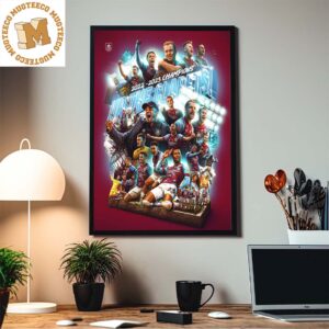 Burnley 2022-2023 Champions Up The Clarets Home Decor Poster Canvas