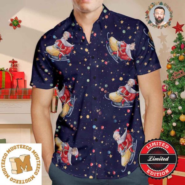 Christmas Gift Custom Personalized Hawaiian Shirt With Face Santa Claus Funny Christmas Shirts For Men 2023