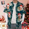 Christmas Gift Tropical Style Custom Personalized Hawaiian Shirt With Face Santa Hat 2023
