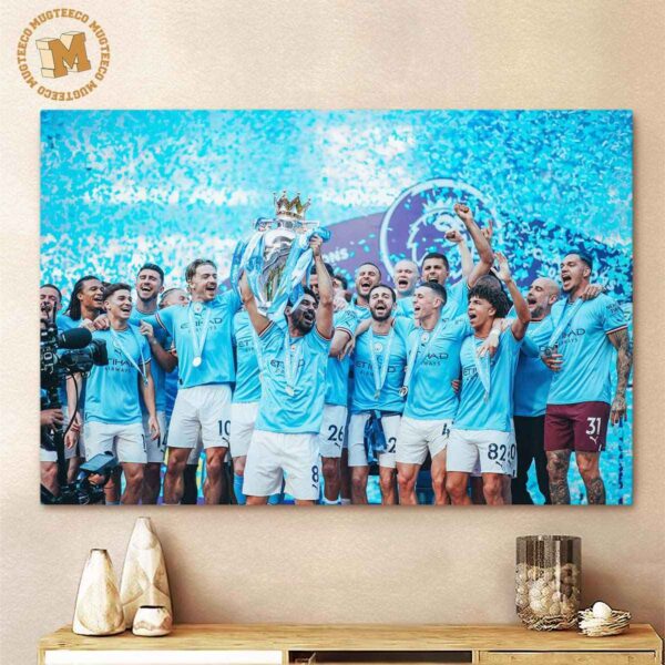 Congrats Manchester City Become 22-23 Premier League Champions Decor Poster Canvas