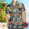 Custom Personalized Hawaiian Shirt With Dog Face Tropical Blue Retro Flower Beach Shirt Holiday Gift 2023