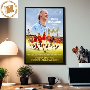 Erling Haaland 2022-23 Golden Boot And Premier League Winners Home Decor Poster Canvas