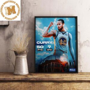 Golden State Warriors Stephen Curry Most Points In A Game 7 In NBA History Decorations Poster Canvas