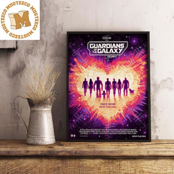 Guardians Of The Galaxy Vol 3 Main Core Characters In Heart Once More With Feeling Decorations Poster Canvas