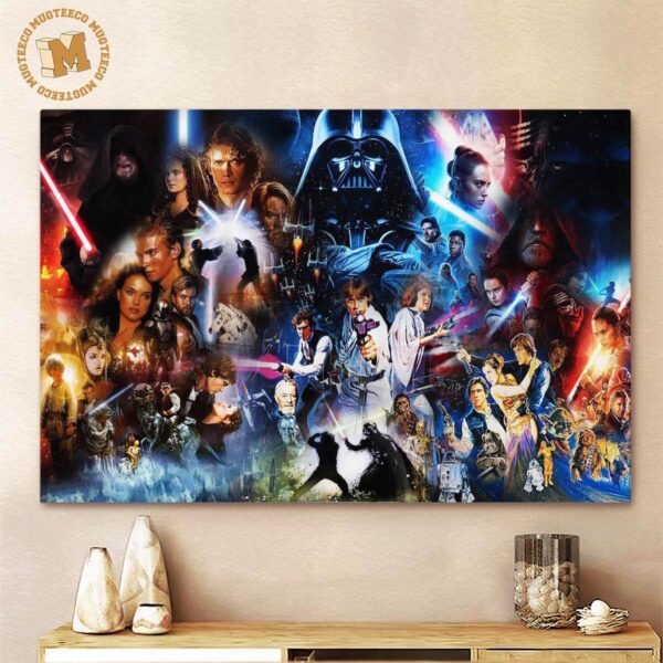 Happy Star Wars Day 2023 May The 4th Be With You All Movie Poster In One Trilogy Decorations Poster Canvas