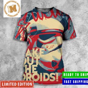 Happy Star Wars Day 2023 Stormtrooper Wow Take Out The Droids All Over Print Shirt