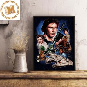 Happy Star Wars Day Characters Han Solo Boba Fett Wookie Vintage Art May The 4th Be With You Decorations Poster Canvas