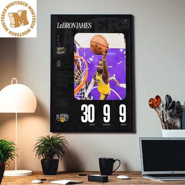 LeBron James Los Angeles Lakers Number 6 In Game 6 Beat The Warriors Home Decor Poster Canvas