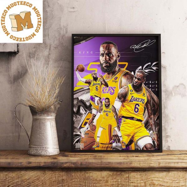 LeBron James The Lake Show King James With His Signature Home Decor Poster Canvas