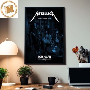 Metallica Paris Takeover The Black Album In Black And White M72 Paris Home Decor Poster Canvas