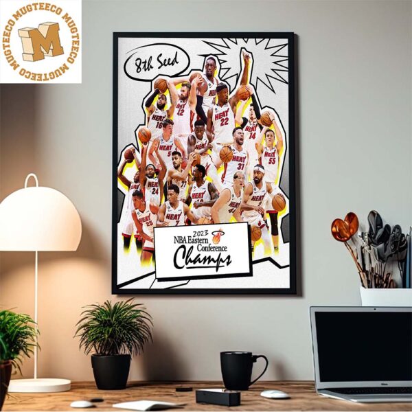 Miami Heat 2023 NBA Eastern Conference Champions Home Decor Poster Canvas
