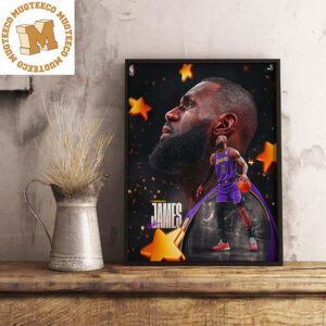 NBA Los Angeles Lakers King James With Signature Design Decorations Poster Canvas