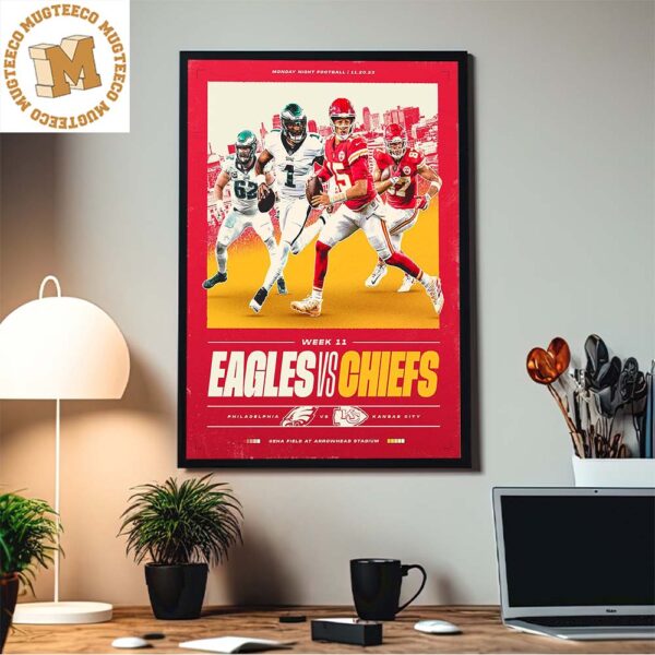 Philadelphia Eagles Vs Kansas City Chiefs Monday Night Super Showdown Match Home Decor Poster Canvas