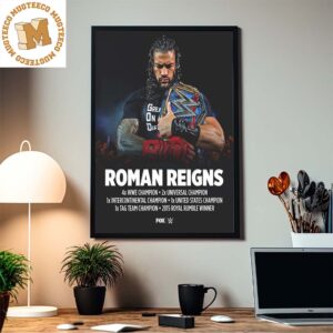 Roman Reigns Tribal Chief All WWE Titles Home Decor Poster Canvas