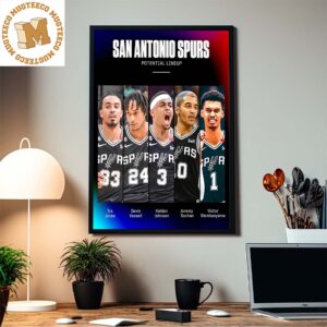 San Antonio Spurs Win The No. 1 Pick In The 2023 NBA Draft Potential Lineup Home Decor Poster Canvas