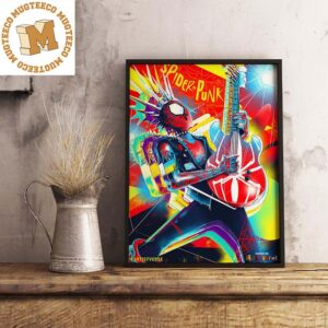 Spider-Punk In Spider-Man Across The Spider-Verse Playing His Guitar Decorations Poster Canvas