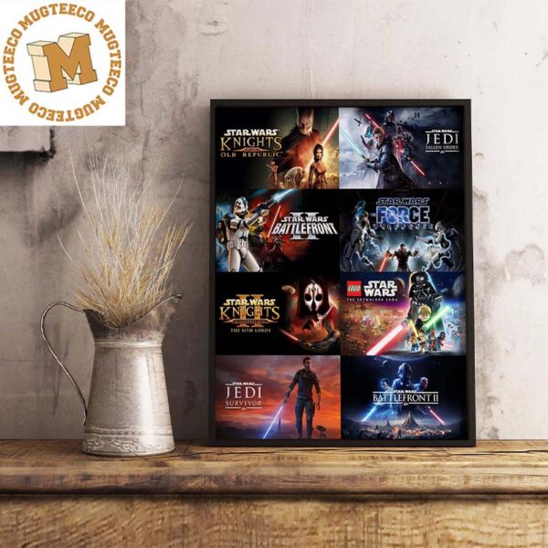 Star Wars All Video Games Collection For Fans Wall Decorations Poster Canvas