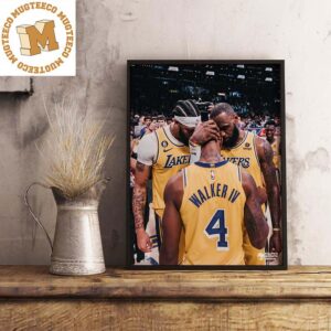 The Moment Of Lonnie Walker LeBron James And Anthony Davis Los Angeles Lakers Vs Golden State Warriors Wall Decor Poster Canvas