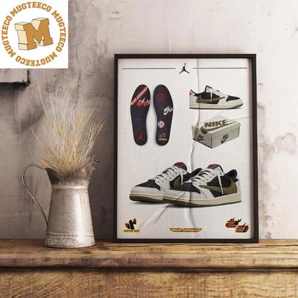 Travis Scott x WMNS Jordan 1 Low OG Olive Wall Decorations Poster Canvas