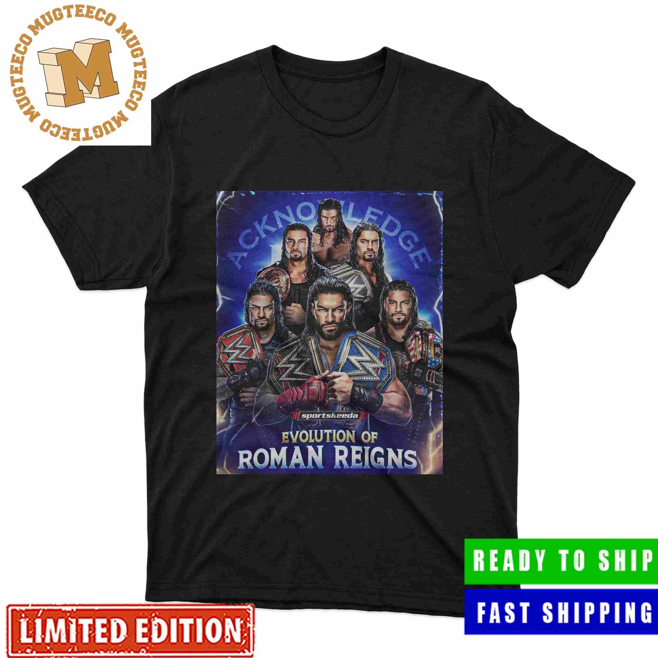 WWE Evolution Of Roman Reigns From The Guy to The Tribal Chief Unisex T-Shirt