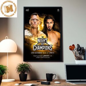 WWE Night Of Champions Gunther Vs Mustafa Ali Intercontinental Championship Match Decor Poster Canvas