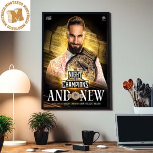 World Freakin Champion Seth Rollins WWE World Heavyweight Champion At WWE NOC Home Decor Poster Canvas