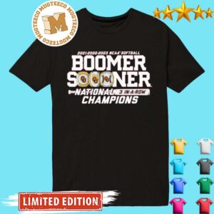 2021-2022-2023 NCAA Softball Boomer Sooner National 3 In-A-Row Champions Unisex T-shirt