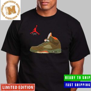 Air Jordan 5 Olive 2024 Releases March 9th Sneaker Style Unisex T-Shirt