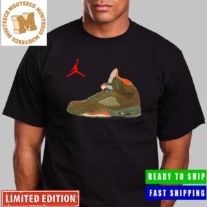 Air Jordan 5 Olive Return March 9th Biggie Anniversary Sneaker Style Unisex T-Shirt