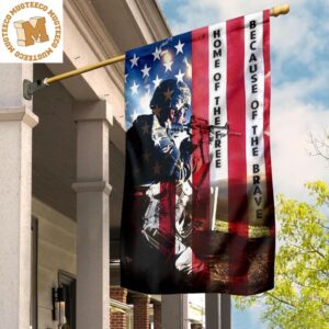 American Soldier Home Of The Free United States Flag 4th Of July Decorations U.S Memorial Day 2 Sides Garden House Flag