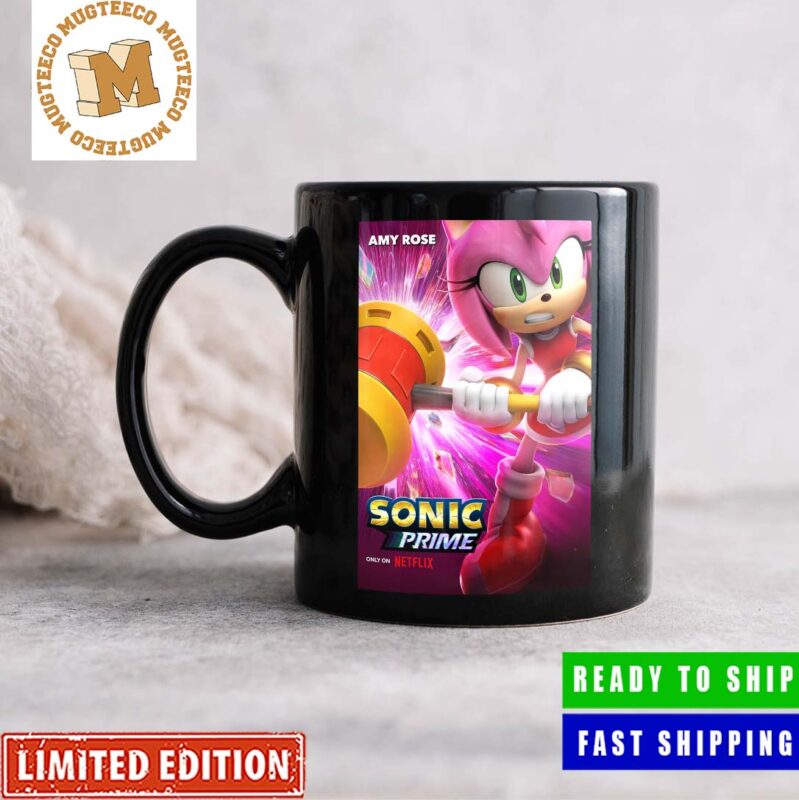 Amy Rose In Sonic Prime Exclusive Character Poster Coffee Ceramic
