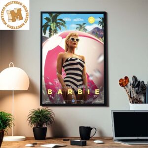 Barbie Movie In Oppenheimer Style A Film By Greta Gerwig Home Decor Poster Canvas