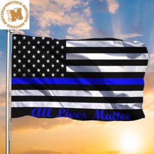 Blue Thin Line Flag BTL All Lives Matter Flag Support Law Enforcement Gift For Police Officers 2 Sides Garden House Flag