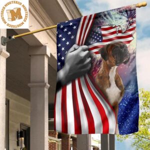 Boxer And American Flag Dog Patriotic 4Th Of July Independence Day Dog Owner Home Decor 2 Sides Garden House Flag