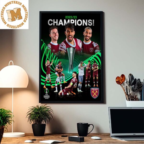 Celebrate West Ham United UEFA Europa Conference League 2022-23 Champions Home Decor Poster Canvas