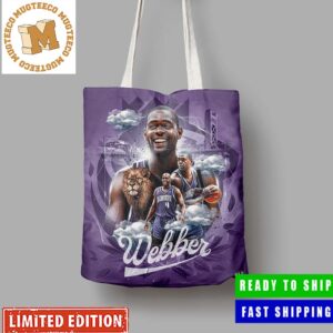Chris C-Webb Webber Sacramento Kings NBA Poster Canvas Leather Tote Bag