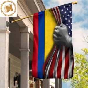 Colombian Flag With American Flag Vintage Old Retro Colombia Flag For Sale 2 Sides Garden House Flag