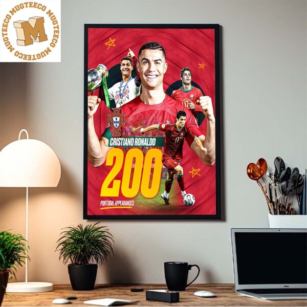 Congrats Cristiano Ronaldo Reaches 200 Portugal Appearances Home Decor Poster Canvas