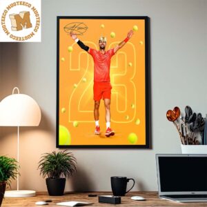 Congrats Djokovic Wins The French Open Record 23 Grand Slams With Signature Home Decor Poster Canvas