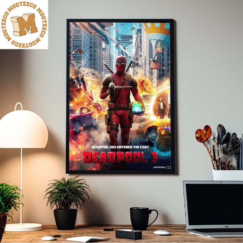 Deadpool 3 Deadpool Has Entered The Chat Movie Home Decor Poster Canvas -  Mugteeco