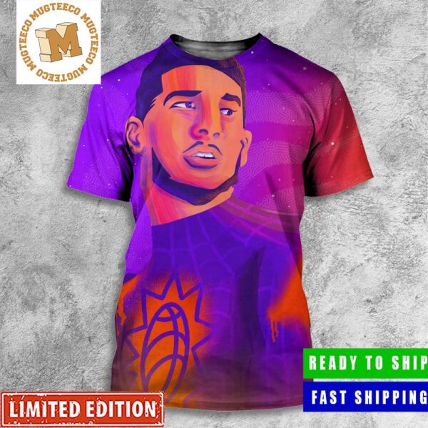 Devin Booker From The Phoenix Suns Spider Man Across The Spider Verse Style All Over Print Shirt