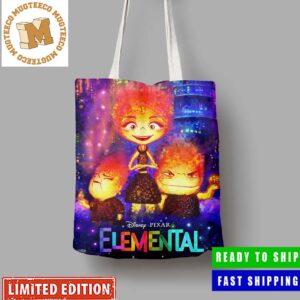 Disney Elemental Ember Family Is Forever Poster Canvas Leather Tote Bag