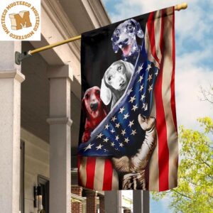 Dog Dachshund American Flag 4th July Independence Day Flag Gift For Pet Lovers 2 Sides Garden House Flag