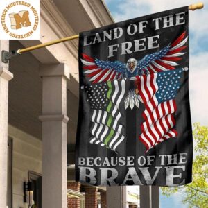 Eagle Land Of The Free Because Of The Brave Flag Thin Green Line American Flag Gifts For Army 2 Sides Garden House Flag
