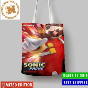 Eggman In Sonic Prime Exclusive Character Canvas Leather Tote Bag